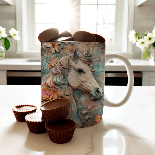 15 oz. Watercolor 3D Horse goodiemug