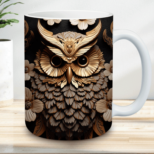 Golden 3D Owl goodiemug