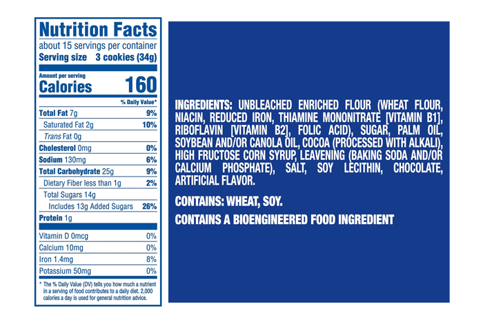 Oreo's Nutrition Facts