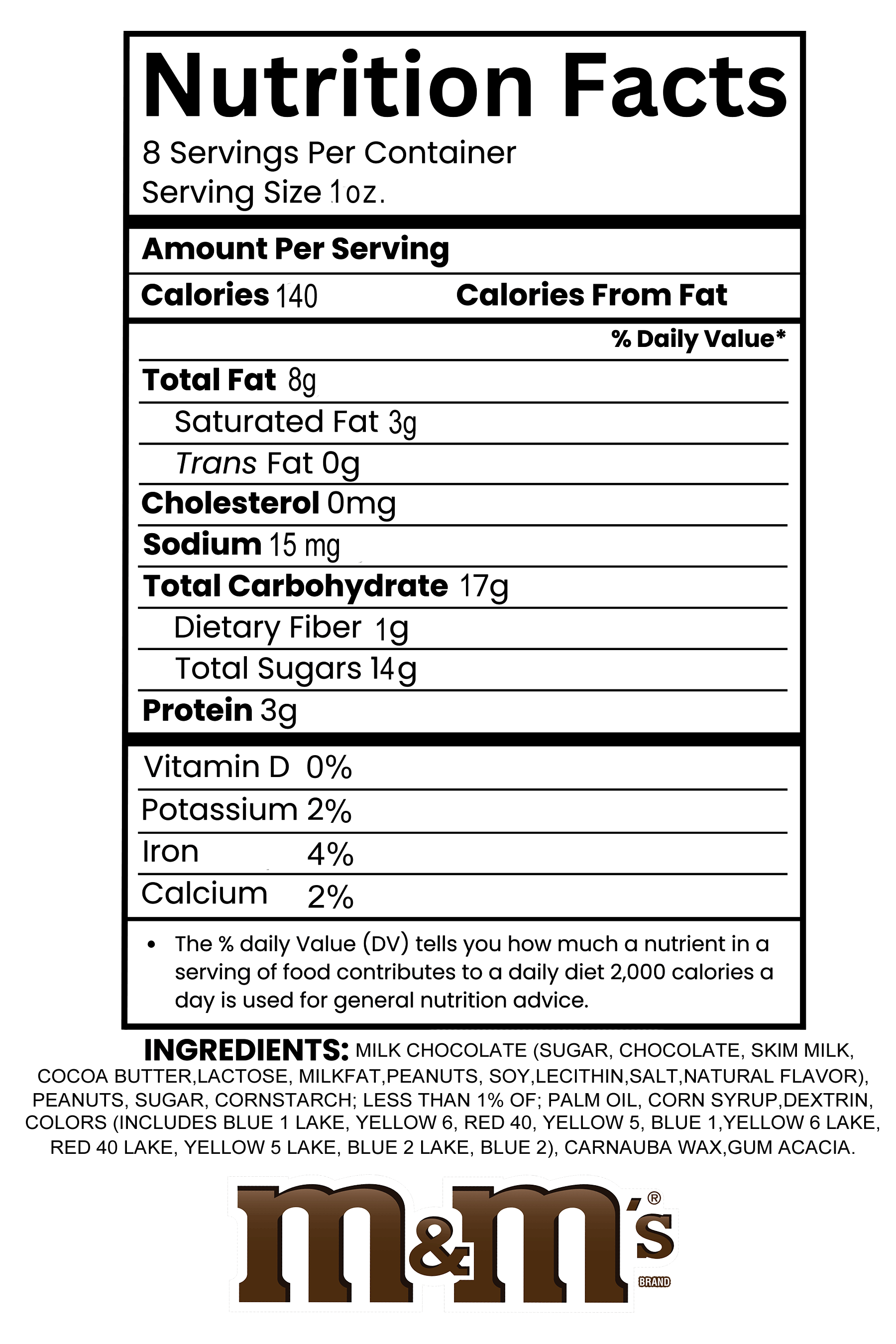 Peanut m&m's Nutrition Facts
